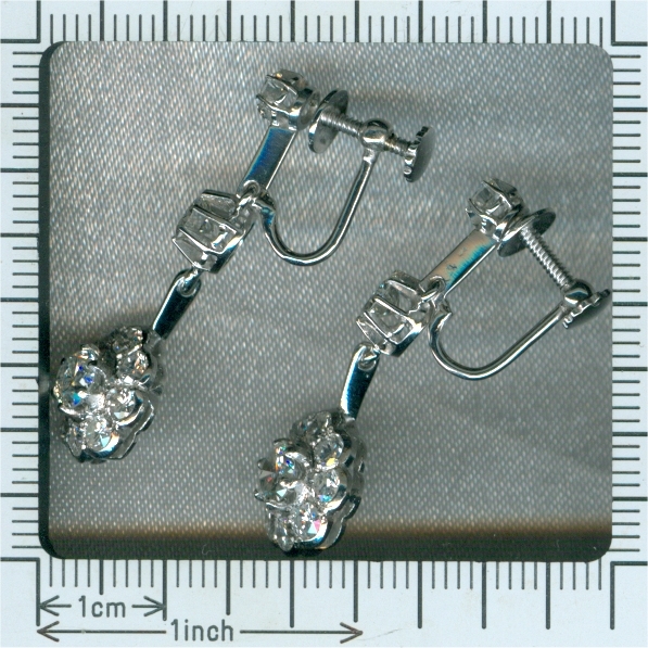 Glimmering diamond estate ear pendants